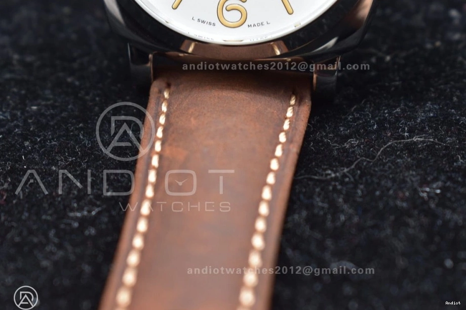 Luminor Brown Strap Due Dial Asso Popular White PAM1046 Edition on 977 VSF Best AXXXIV 0724